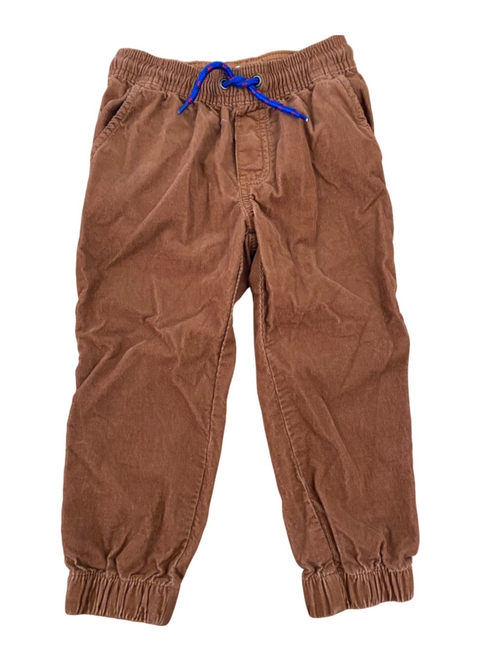Carter’s Brown Corduroy Jogger Pants with Blue Drawstring Size 3T